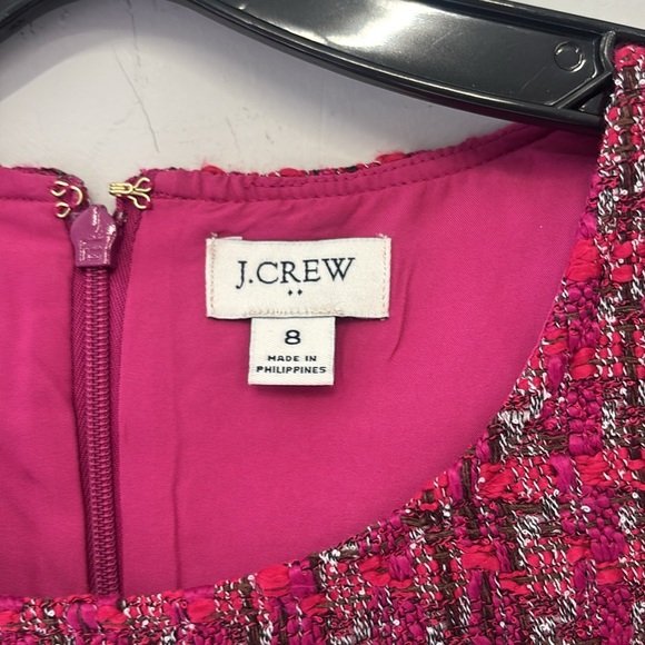J. Crew Pink Tweed Sleeveless Mini Dress Size 8 - Picture 3 of 5